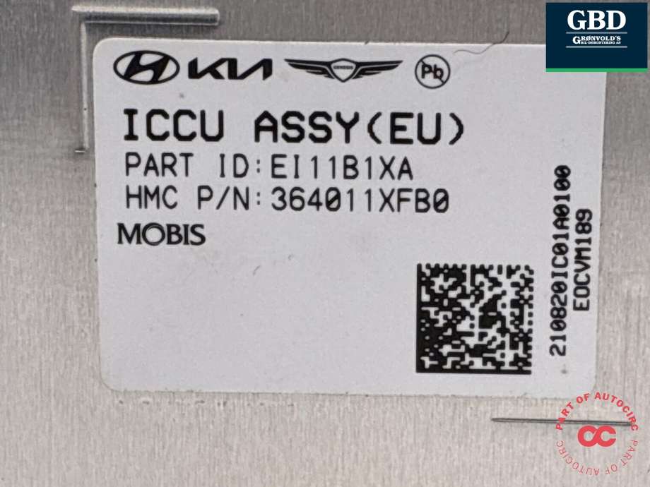 Batterilader (OBC - On Board Charger) til Kia EV6 2021-->> (364001XFB0|)