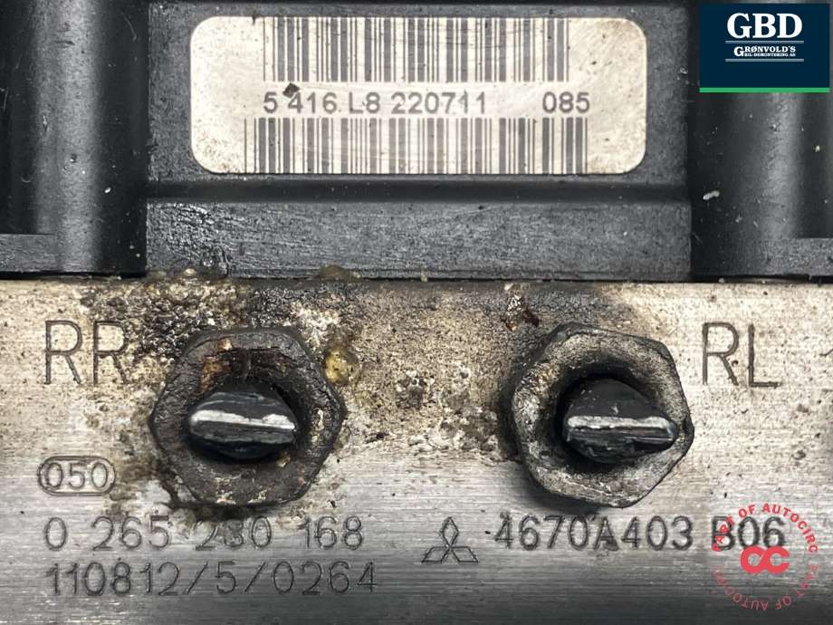 ABS sentral til Mitsubishi Colt 2009-2013 (Type VII, Fase 2)  (4670A404|4670A403|0 265 230 168)