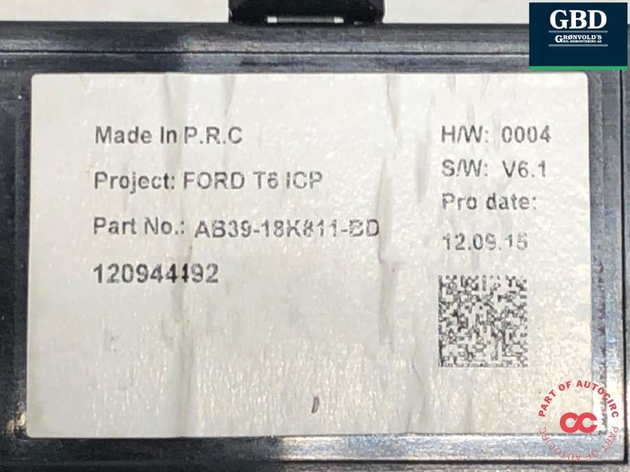 Bilstereo betjeningspanel til Ford Ranger 2012-2015  (5264362|AB39-18K811-BF|AB39-18K811-BD)