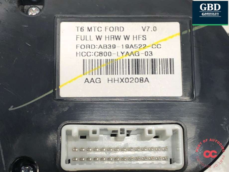 Varmeapparat betjening til Ford Ranger 2012-2015 (1830544|AB39-19A522-CD|AB39-19A522-CC)