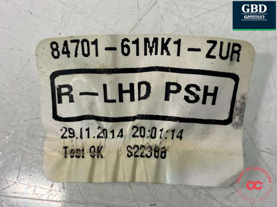 Speil høyre til Suzuki SX4 S-CROSS 2013-->> (Type II)  (8470161M31ZQ4|84701-61MK1-ZUR|)