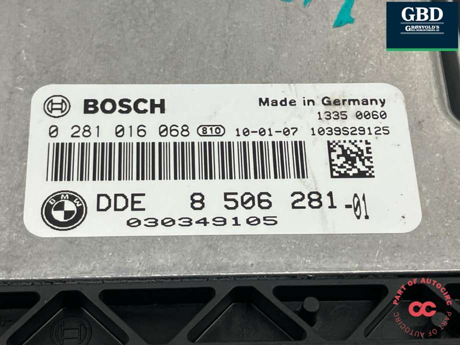 Styreenhet motor til BMW 1-Serie 2004-2011 (E81/E82/E87/E88) (E81/E82/E87/E88) (13 61 8 512 588|DDE 8 506 281-01|)