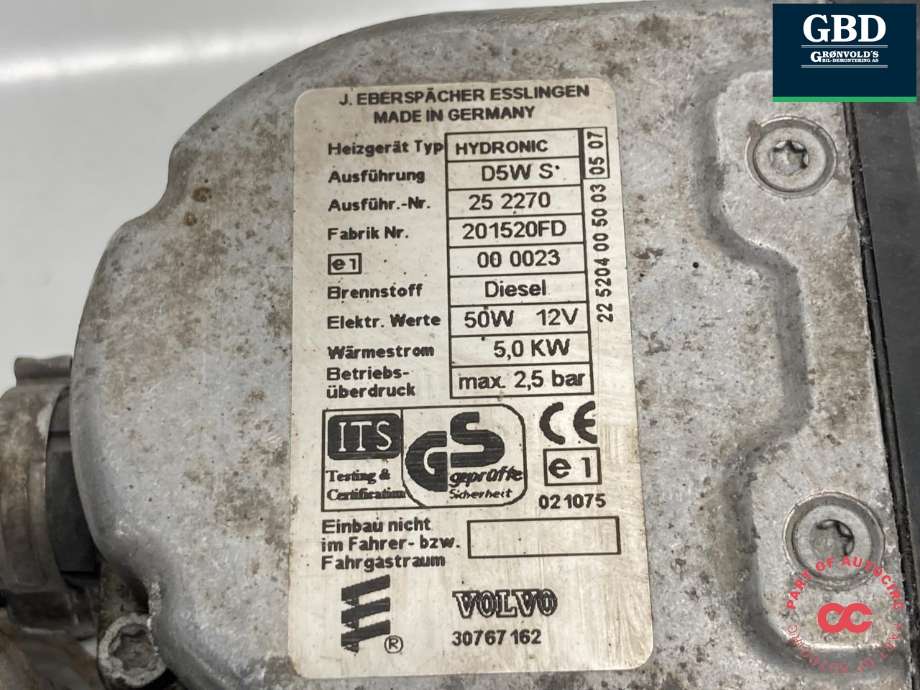 Dieselvarmer til Volvo C30 2006-2009 (Fase 1)  (31308265|30767162|)