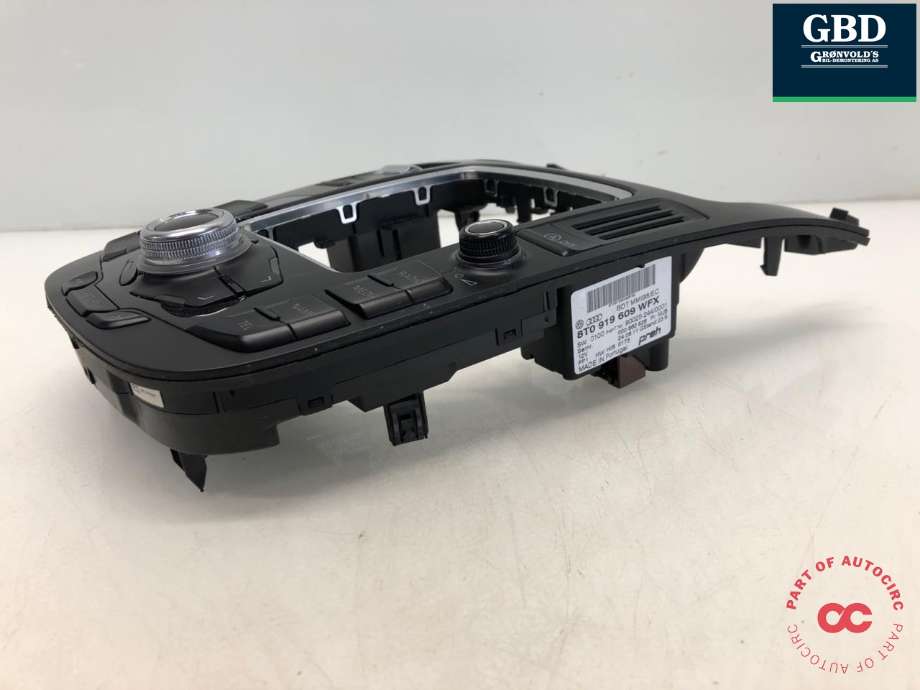 Bilstereo navigasjon betjeningspanel til Audi Q5 2008-2012 (Type I, Fase 1)  (8T0 919 609|8T0 919 609    WFX|8T0 919 611    WFX)