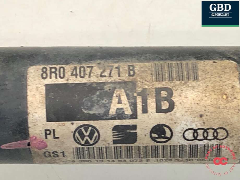 Drivaksel venstre foran, diesel/manuell til Audi Q5 2008-2012 (Type I, Fase 1)  (8R0 407 271 B|8R0 407 271 BX|)