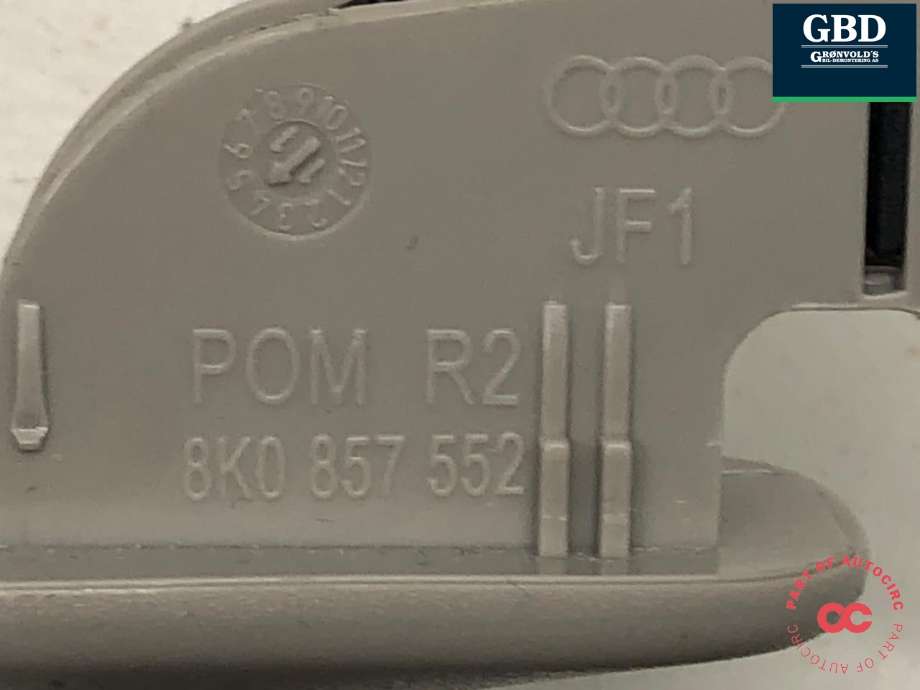Solskjerm høyre til Audi Q5 2008-2012 (Type I, Fase 1)  (8K0 857 552 AF|8K0 857 552 AR AW7| 8K0 857 552|8K0 857 552 AF AW7)