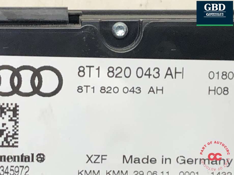 Varmeapparat betjening til Audi Q5 2008-2012 (Type I, Fase 1) (8T1 820 043 AH|)