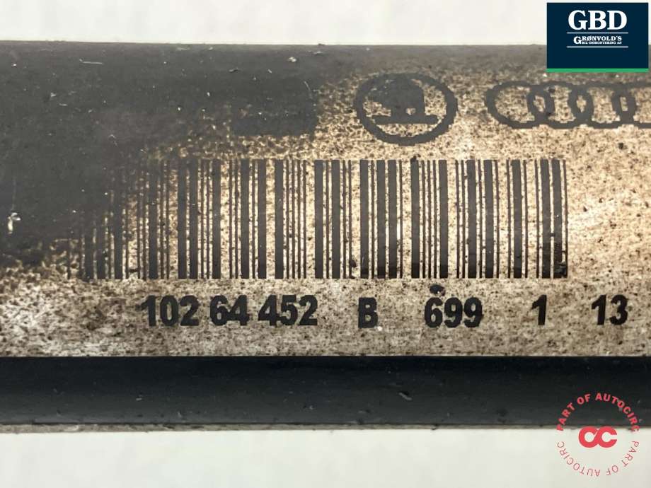 Drivaksel høyre foran, diesel/automat til VW Amarok 2010-2016 (Type I, Fase 1)  (2H0 407 271 D|2H0 407 271 DX|102 64 452)