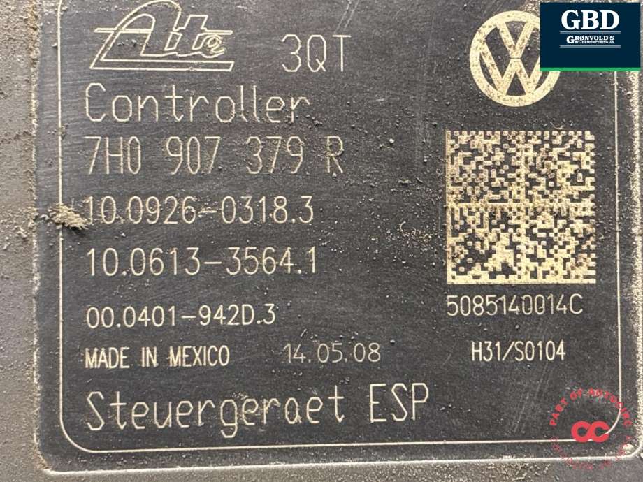 ABS sentral til VW Transporter / Caravelle 2003-2009 (Fase 1) (T5) (T5) (7H0 614 517 B|7H0 614 517 B  BEF|7H0 907 379 R| 7H0 614 517 B)