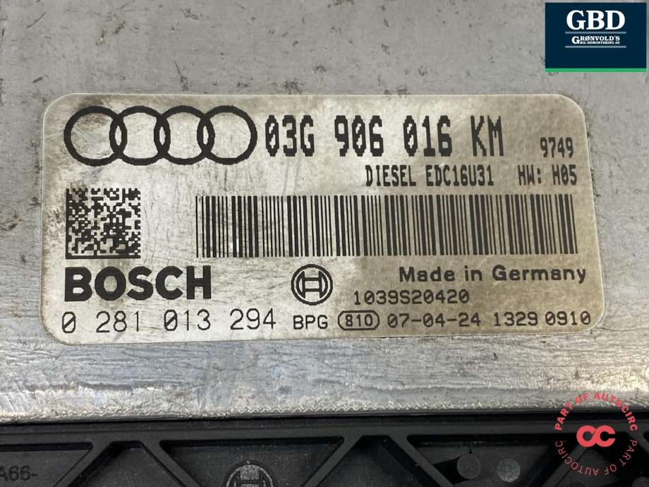 Styreenhet motor til Audi A4 2004-2008 (Type III) (B7) (B7) (03G 997 057 QX|03G 906 016 KM|)