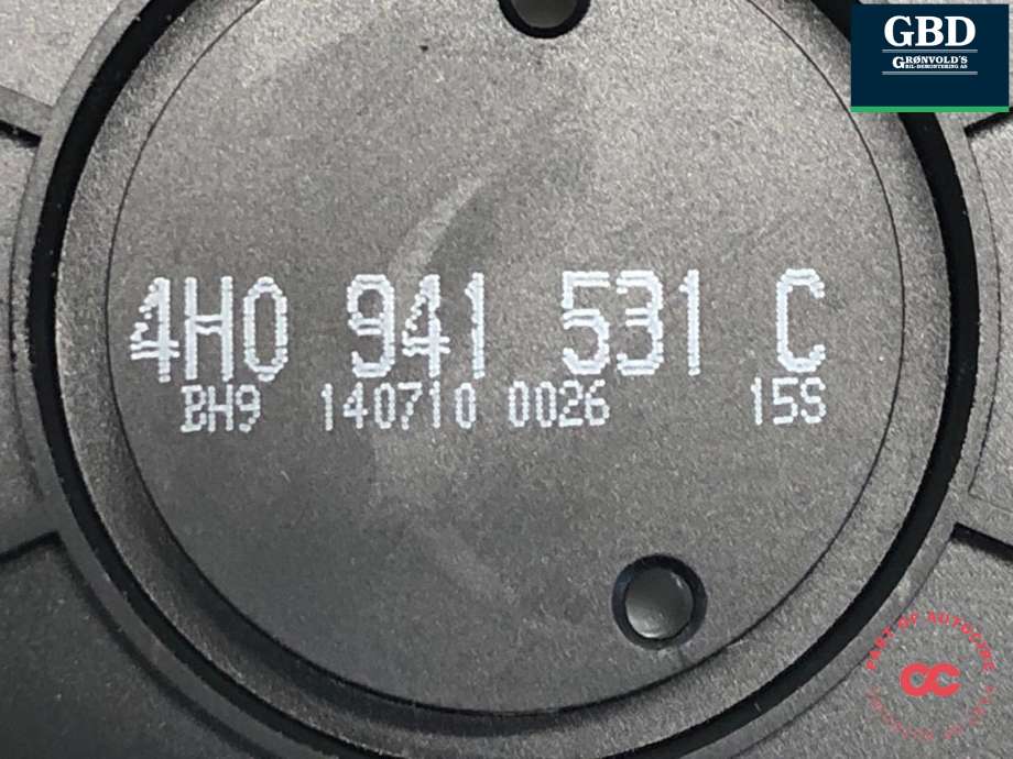 Bryter lys til Audi A8 2010-2013 (Type III, Fase 1)  (4H0 941 531 C|)