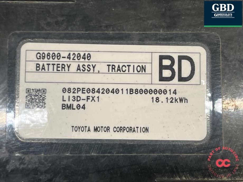 Batteripakke hybrid til Toyota RAV4 2019-->> (Type V)  (G950278010|G950248011|G9600-42040)