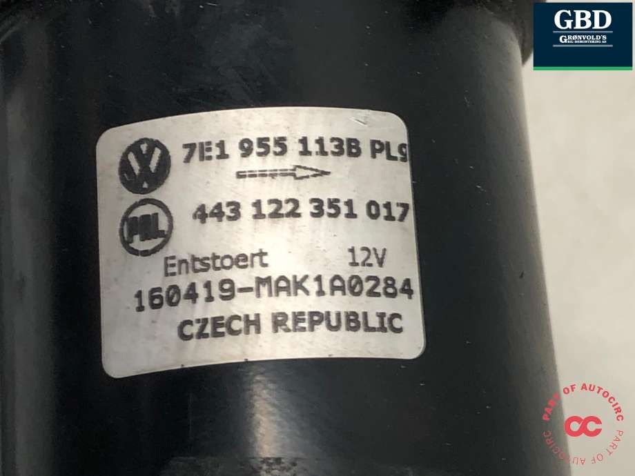 Viskermotor frontrute komplett m/overføring til VW Transporter / Caravelle 2015-2019 (T6) (T6) (7E1 955 603 C | 7H1 955 603 A |7E1 955 113 D |7E1 955 113 G|7E1 955 113B PL9|443 122 351 017)