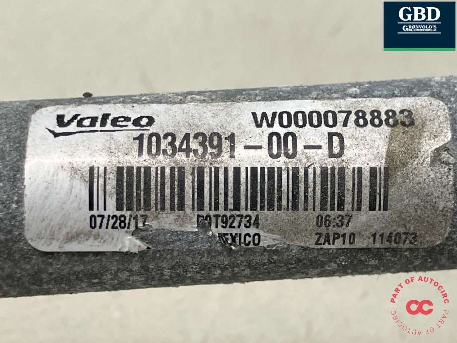Viskermotor frontrute komplett m/overføring til Tesla Model X 2016-->>  (VALEO|1034391-00-D|1034391-99-C|W000076163)