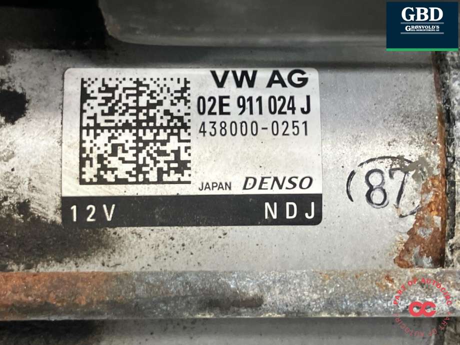 Starter diesel til VW Touran 2015-2021 (Type II)  (02E 911 022 C | 02E 911 022 CX|02E 911 023 T | 02E 911 024 J |02E 911 024 JX|02E 911 023 TX )