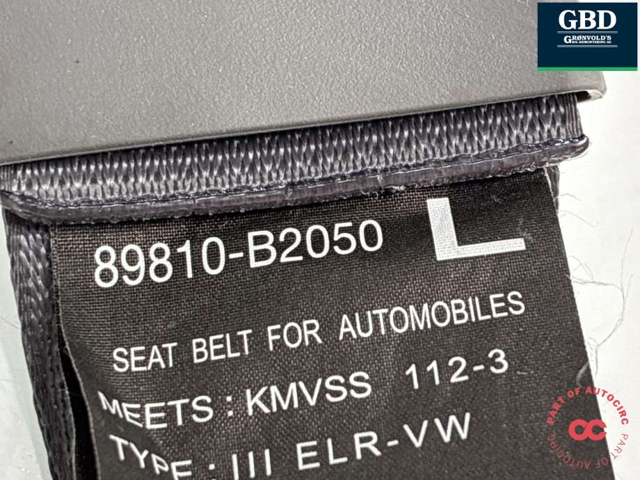Sikkerhetsbelte bak venstre til Kia Soul 2014-2019 (Type II) (89810B 2050GA6|)