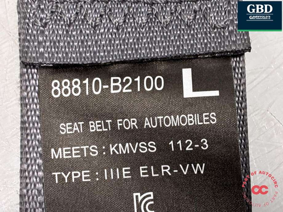 Sikkerhetsbelte foran venstre til Kia Soul 2014-2019 (Type II) (88810B 2100GA6|)