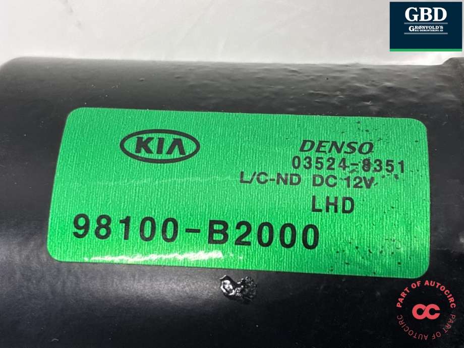 Viskermotor frontrute til Kia Soul 2014-2019 (Type II) (98110B 2000|03524-8351|)
