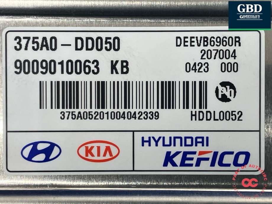 Styreenhet batteri elbil (BMS - Battery Management System) til Hyundai Kona 2017-2021 (Type I, Fase 1)  (375A0-DD050|9009010063 KB)
