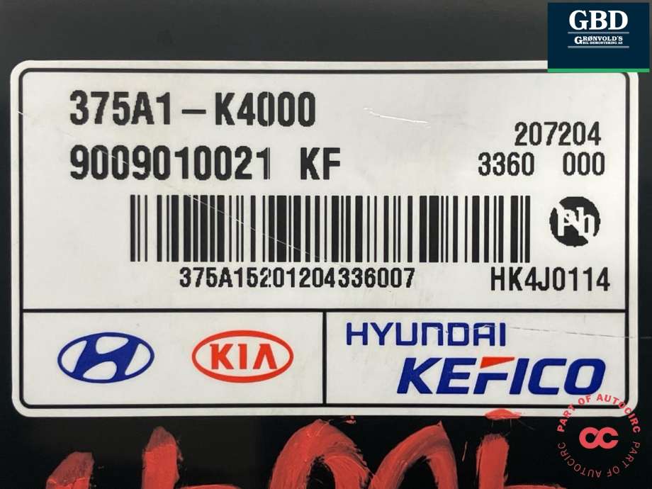 Styreenhet batteri elbil (BMS - Battery Management System) til Hyundai Kona 2017-2021 (Type I, Fase 1)  (375A1-K4000|9009010021 KF)