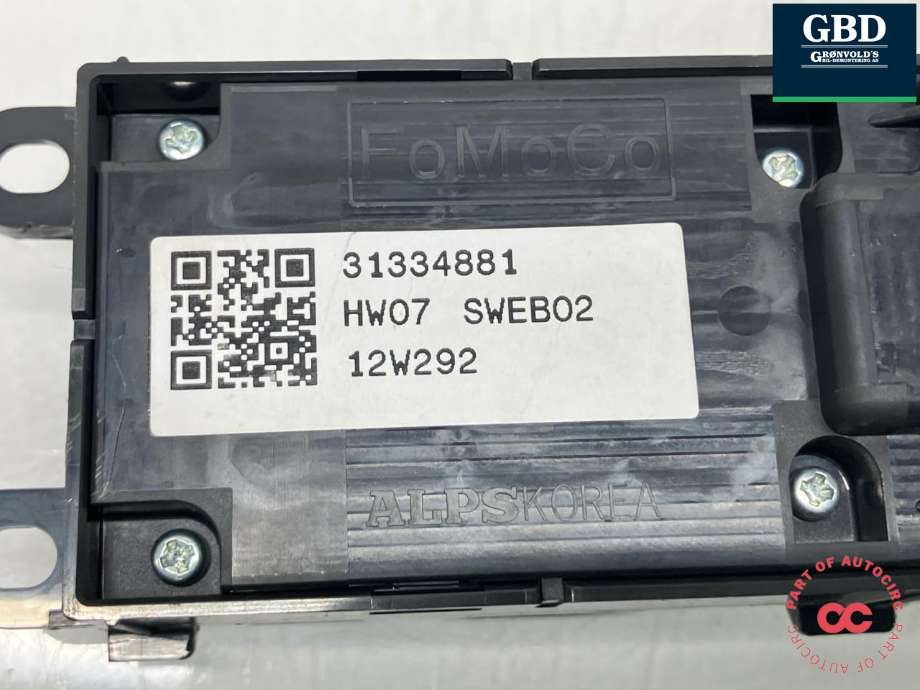 Bryter ruteheis førerdørspanel til Volvo V70 2007-2013 (Type III, Fase 1)  (31334881|)