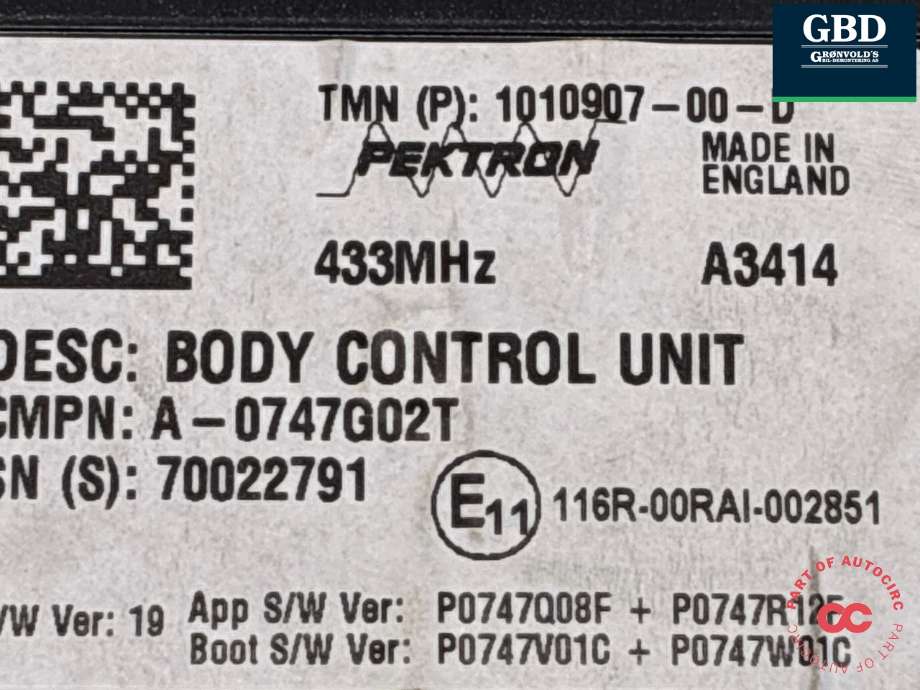 Styreenhet comfort (BCM) til Tesla Model S 2013-2016 (Fase 1) (1010907-00-G|1010907-00-D|)