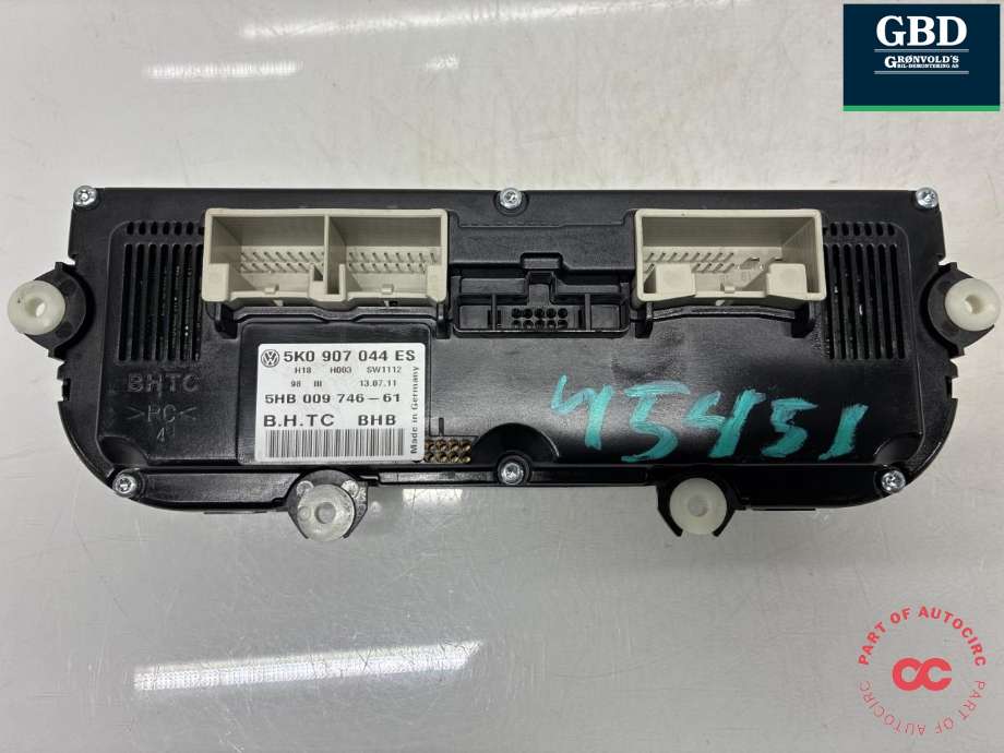 Varmeapparat betjening til VW Tiguan 2011-2016 (Type I, Fase 2)  (5K0 907 044 HB|5K0 907 044 HB ZJU|5K0907044ES)
