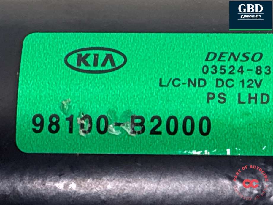 Viskermotor frontrute til Kia Soul 2014-2019 (Type II) (98110B 2000|98100-B2000|)
