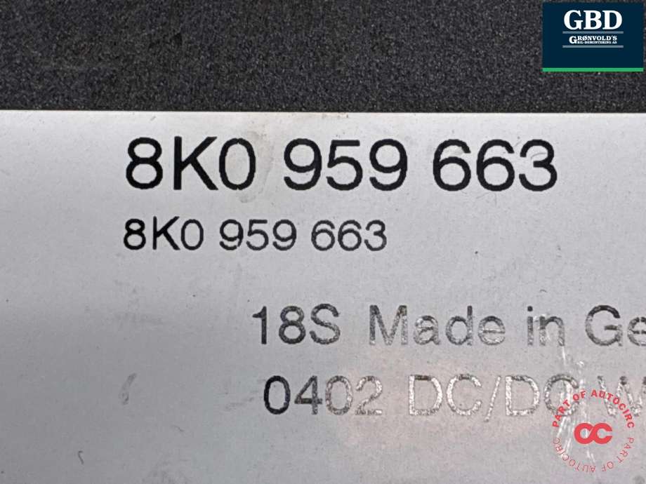 Styreenhet diverse til Audi Q5 2012-2017 (Type I, Fase 2) (8K0 959 663 D|8K0 959 663|)