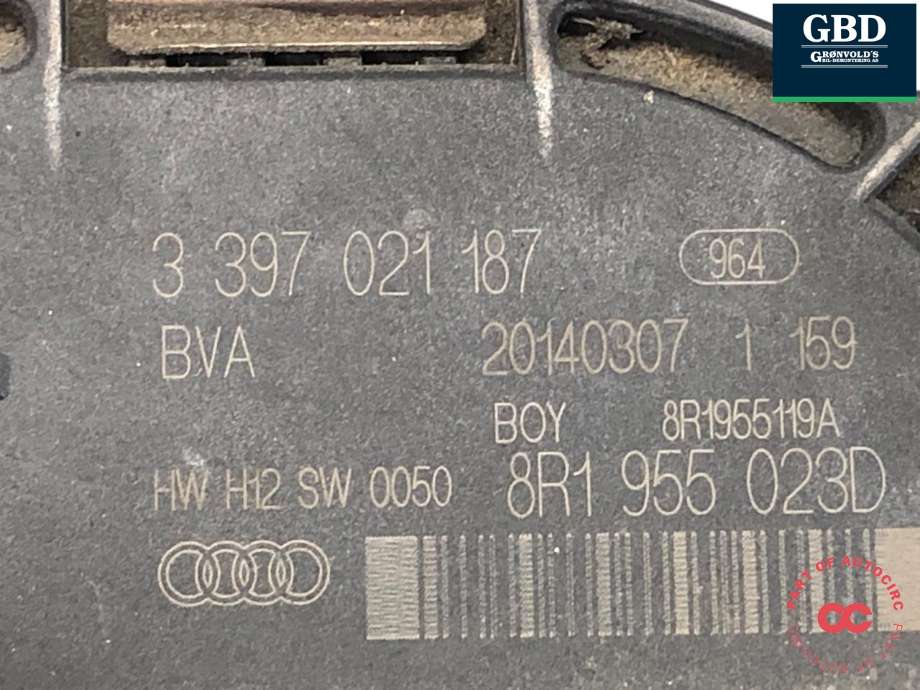Viskermotor frontrute komplett m/overføring til Audi Q5 2012-2017 (Type I, Fase 2)  (8R1 955 023 D|)