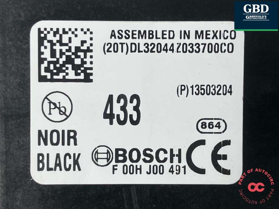 Styreenhet sentrallås til Opel Insignia A 2009-2014  (BOSCH|13523279|13503204|F 00H J0D 491)