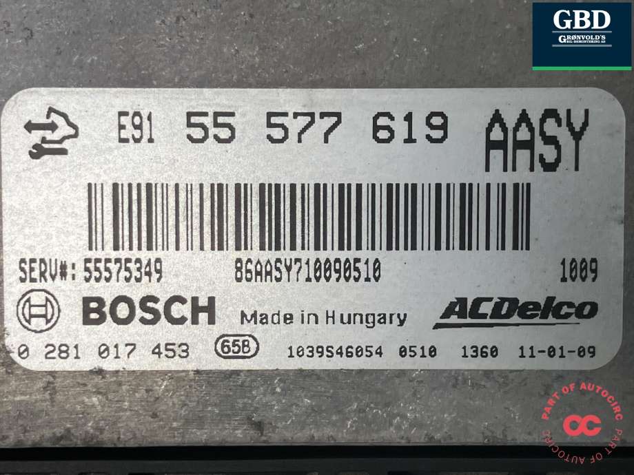 Styreenhet motor til Opel Insignia A 2009-2014  (BOSCH|55575349|0 281 017 453|)
