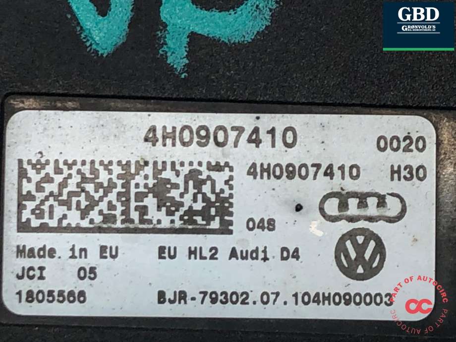 Styreenhet diverse til Audi A8 2010-2013 (Type III, Fase 1) (4G0 907 410|4H0907410|)