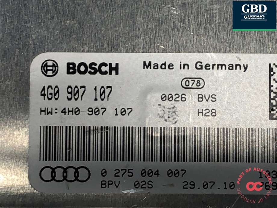 Styreenhet diverse til Audi A8 2010-2013 (Type III, Fase 1)  (4G0 907 107 E|4G0 907 107|)