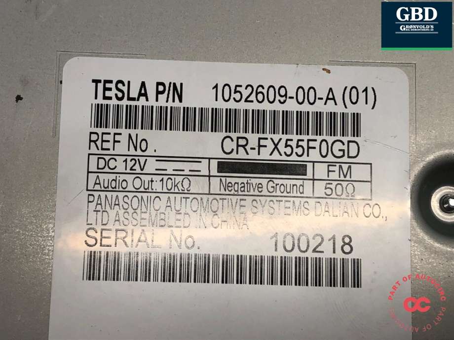 Bilstereo til Tesla Model X 2016-->> (1052609-00-A|)