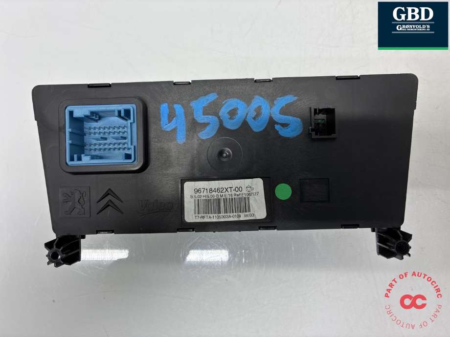 Varmeapparat betjening til Peugeot 308 2011-2013 (Type I, Fase 2) (6452 S2|96718462XT|)