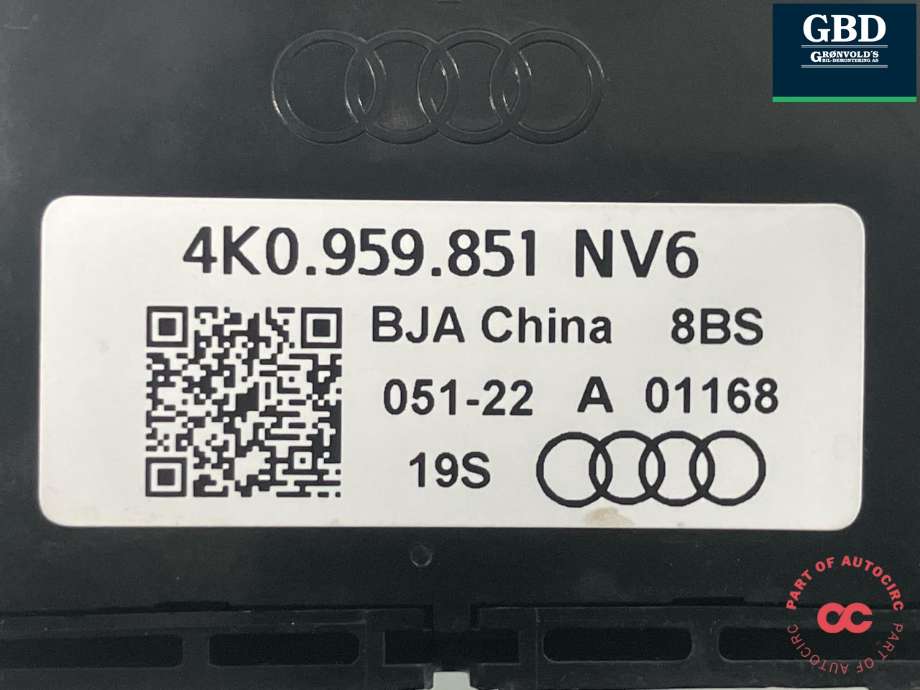 Bryter ruteheis førerdørspanel til Audi e-tron 2018-->> (4K0 959 851|4K0 959 851 NV6|)