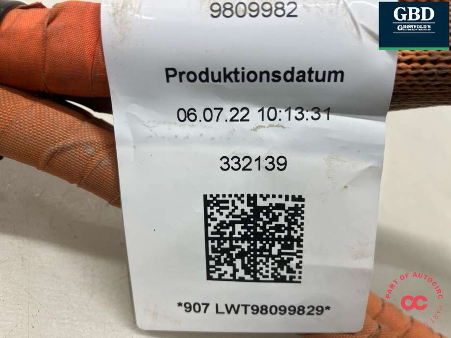 Kabel høy volt (HV) elbil til Audi e-tron 2018-->> (4KE 971 015 D|4KE 971 015 A|)