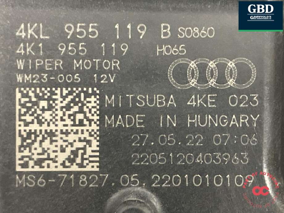 Viskermotor frontrute til Audi e-tron 2018-->> (MITSUBA|4KL 955 023 B|4KL 955 119 B|)