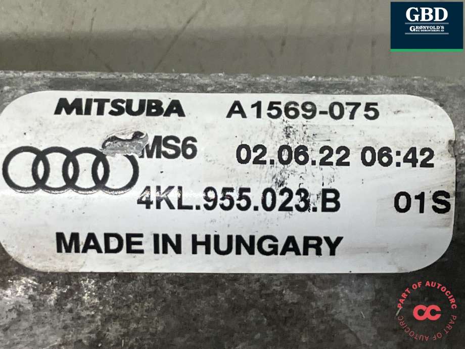 Viskeroverføring til Audi e-tron 2018-->>  (MITSUBA|4KL 955 023 B|A1569-075|)