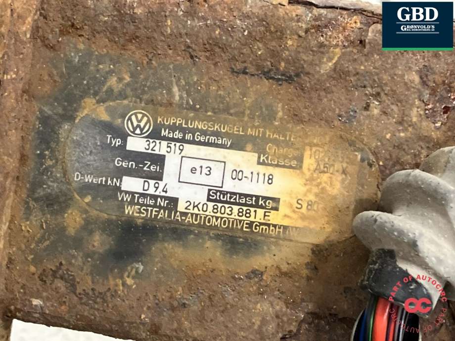 Hengerfeste til VW Caddy 2004-2010 (Type III, Fase 1)  (2K0 092 155 C|2K0 092 155 A|2K0 803 881 E)