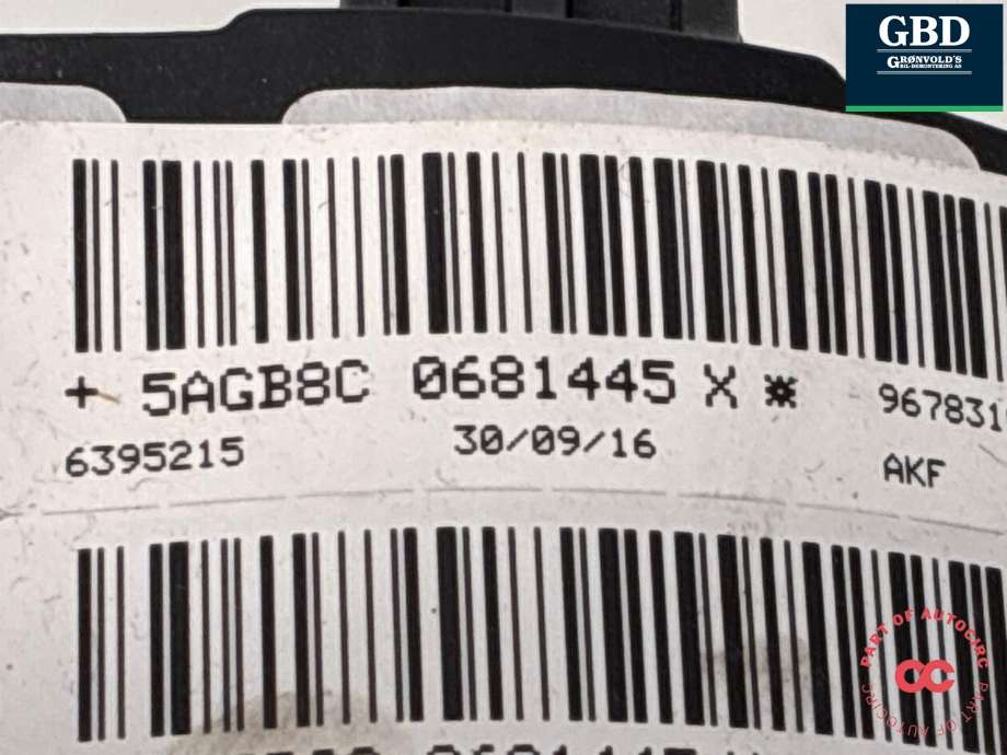 Airbag rattpute til Peugeot 308 2013-2021 (Type II)  (96 783 105 ZD|5AGB8C 0681445|6395215)