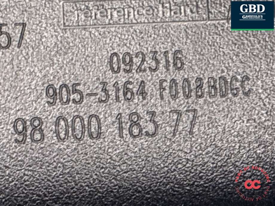 Speil innvendig til Peugeot 308 2013-2021 (Type II)  (98 000 183 XT|98 000 183 77|)