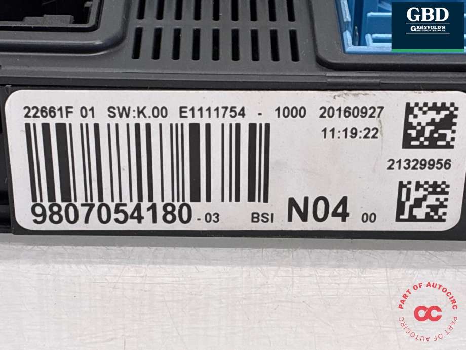 Styreenhet comfort (BCM) til Peugeot 308 2013-2021 (Type II)  (16 108 078 80|16 696 074 80|9807054180-03)