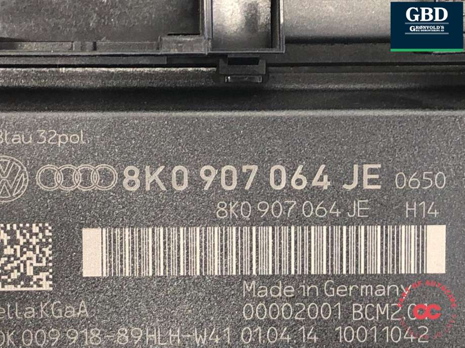 Styreenhet comfort (BCM) til Audi Q5 2012-2017 (Type I, Fase 2)  (8K0 907 064 JJ|8K0 907 064 JE|8K0 907 064 KJ)