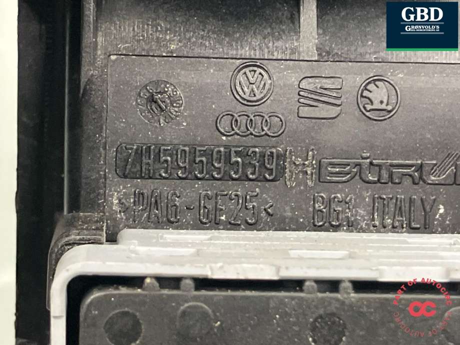 Bryter ruteheis førerdørspanel til VW Transporter / Caravelle 2003-2009 (Fase 1) (T5) (T5) (7E0 959 855 A|7E0 959 855 B 9B9|7E0 959 855 A 9B9 | 7H5959539)