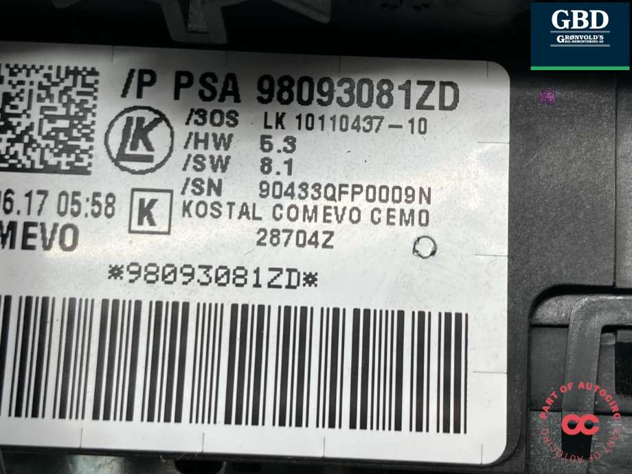 Bryter combi til Peugeot Expert 2016-->> (Type III) (98 312 522 ZD|98 093 081 ZD|)