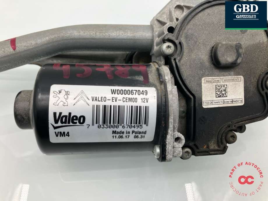 Viskermotor frontrute komplett m/overføring til Peugeot Expert 2016-->> (Type III) (98 084 652 80|)