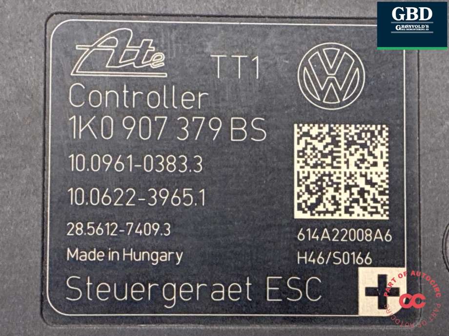 ABS sentral til Škoda Superb 2008-2015 (Type II) (1K0 614 517 EG|1K0 614 517 EG BEF|1K0 907 379 BS)