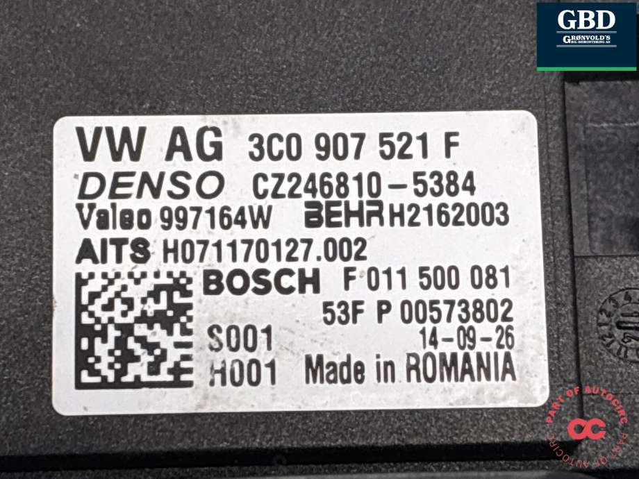 Varmeapparat motor til Škoda Superb 2008-2015 (Type II)  (1K1 820 021|3C1 820 015 AA|3C0 907 521 F)